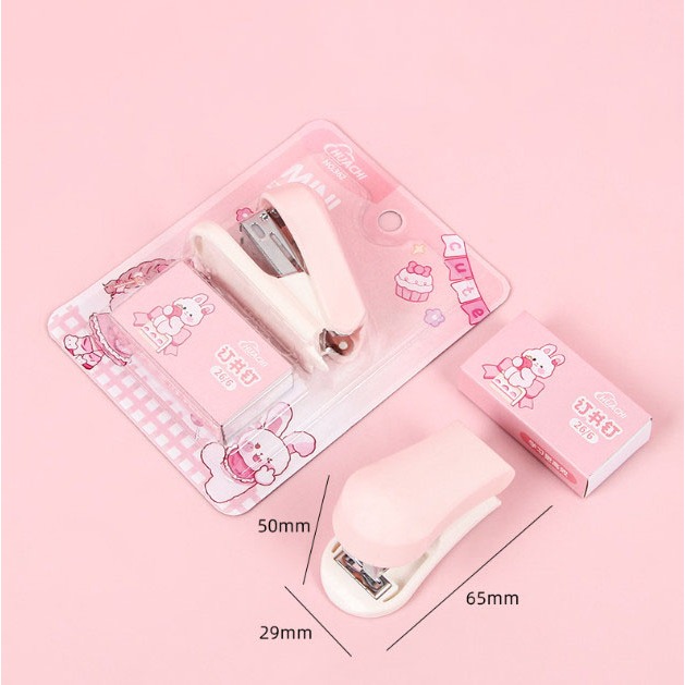 Dập ghim bấm mini Miyabi kèm đạn ghim cute - văn phòng phẩm- dập ghim học sinh văn phòng cao cấp - đồ dùng học tập
