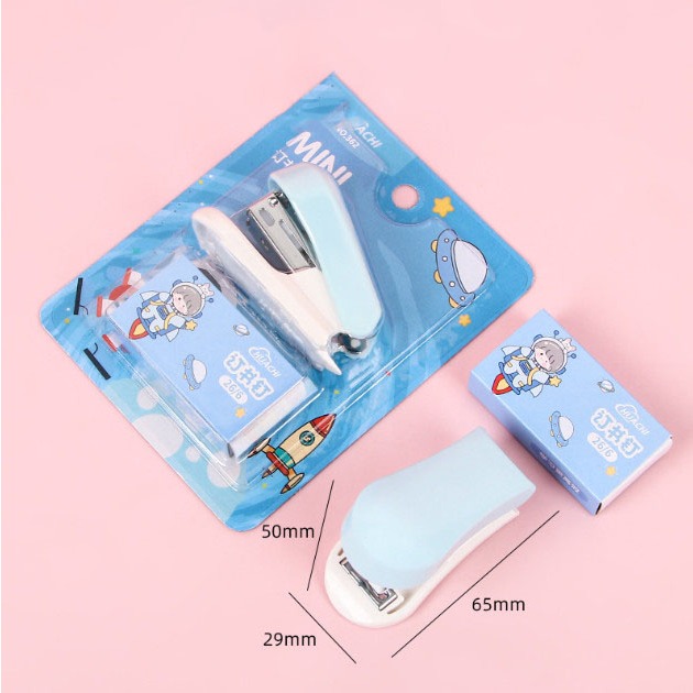 Dập ghim bấm mini Miyabi kèm đạn ghim cute - văn phòng phẩm- dập ghim học sinh văn phòng cao cấp - đồ dùng học tập