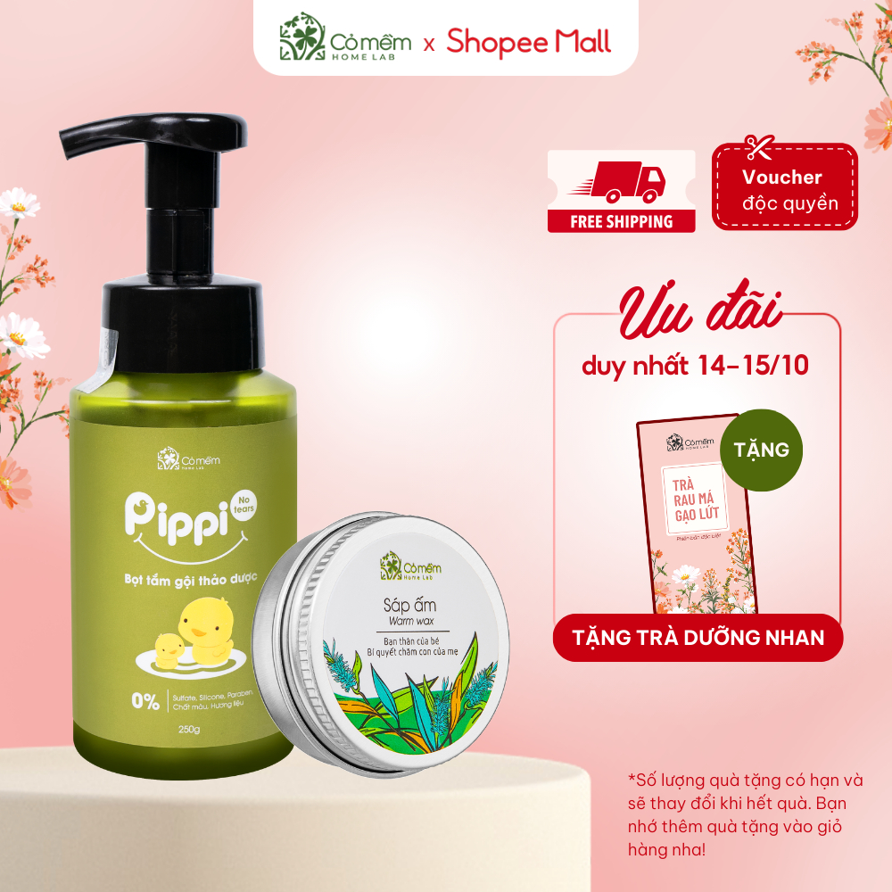 Combo Bé Yêu Gồm Sữa Tắm Và Sáp Ấm Cho Bé Cỏ Mềm