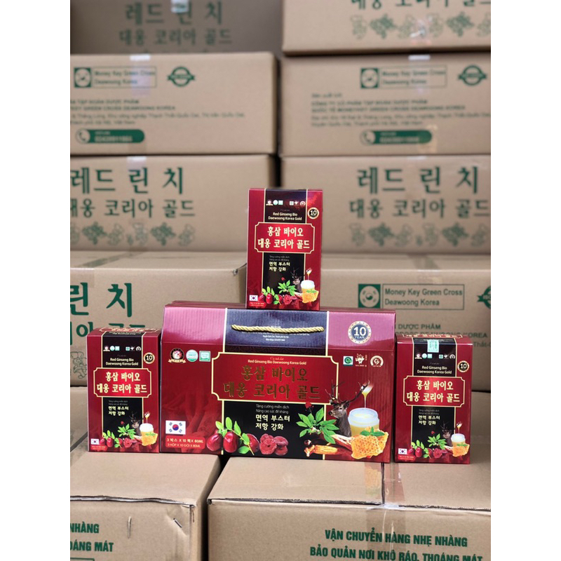 [Mẫu Mới] Nước Hồng Sâm Red Ginseng Bio Deawoong Korea Gold 80ml. hộp 30 gói