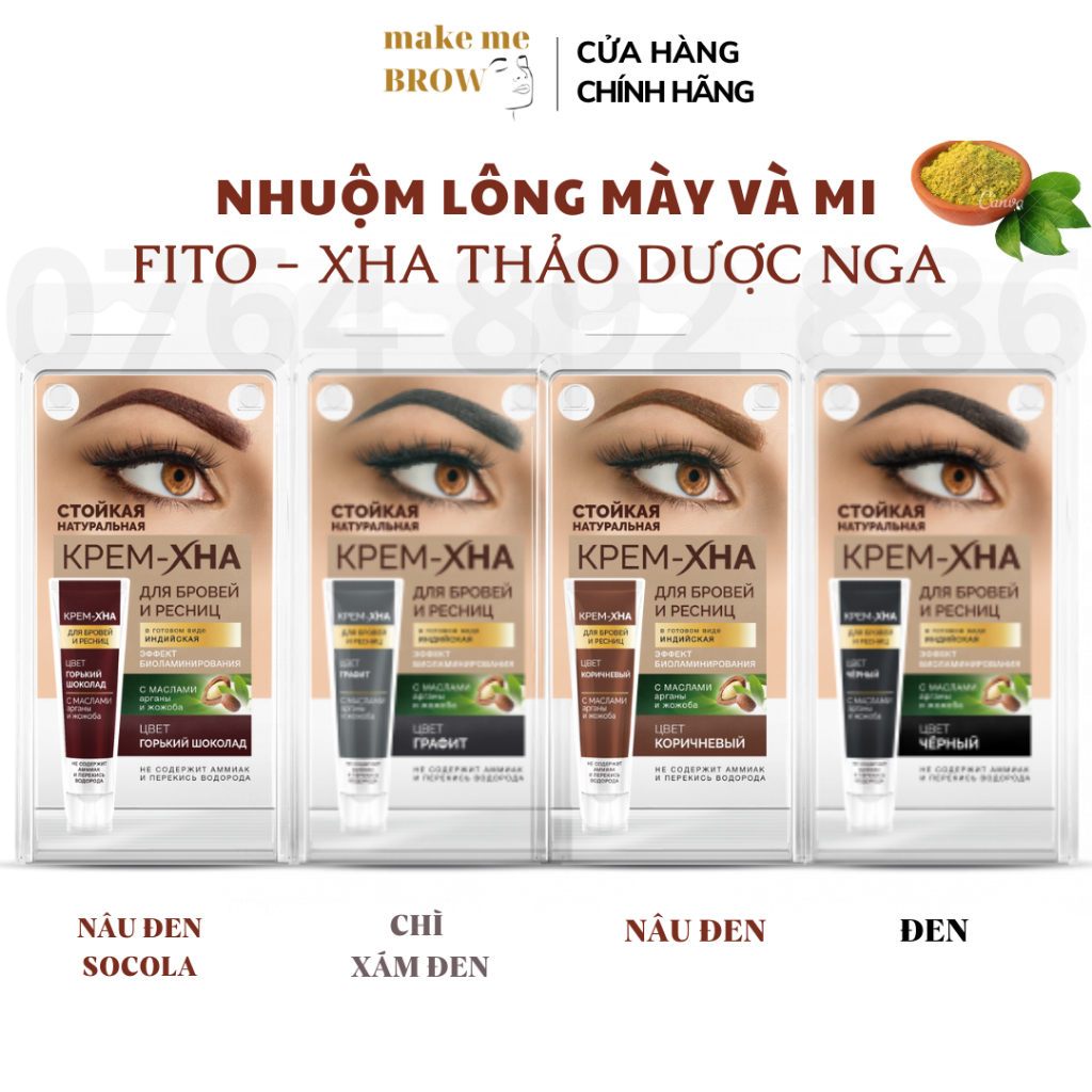 Nhuộm lông mày và mi FITO - XHA thảo dược Nga 5ml (dạng tuýp mica) - makemeBrow