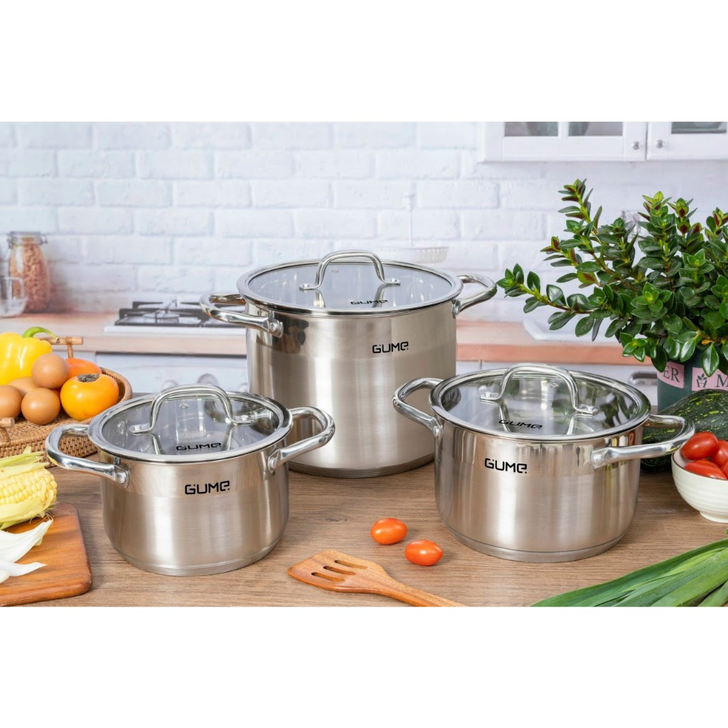 Bộ Nồi 3 Món Gume Inox 304 cao cấp - Bảo Hành 5 năm Chính Hãng
