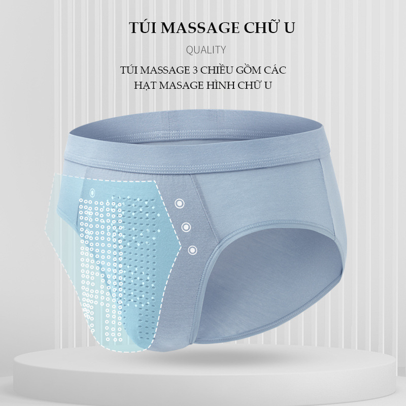 Quần lót nam tam giác thun mịn kết hợp hạt massage , Quần xì co giãn thoáng khí kháng khuẩn