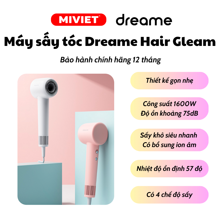 Máy sấy tóc Dreame Hair Gleam  - BH 12 tháng - MiViet