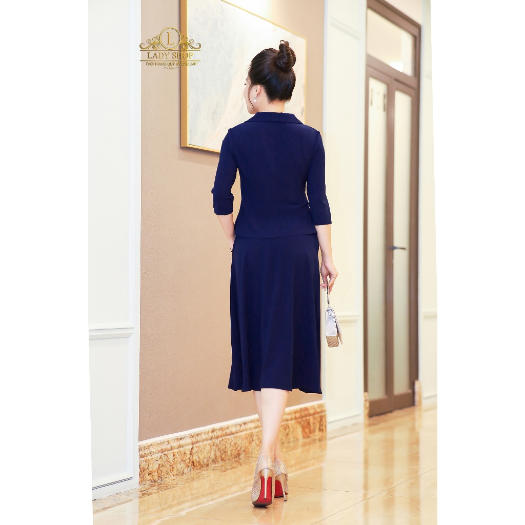 Set áo peblum + chân váy mango Ladyshop thời trang trung niên cao cấp T219