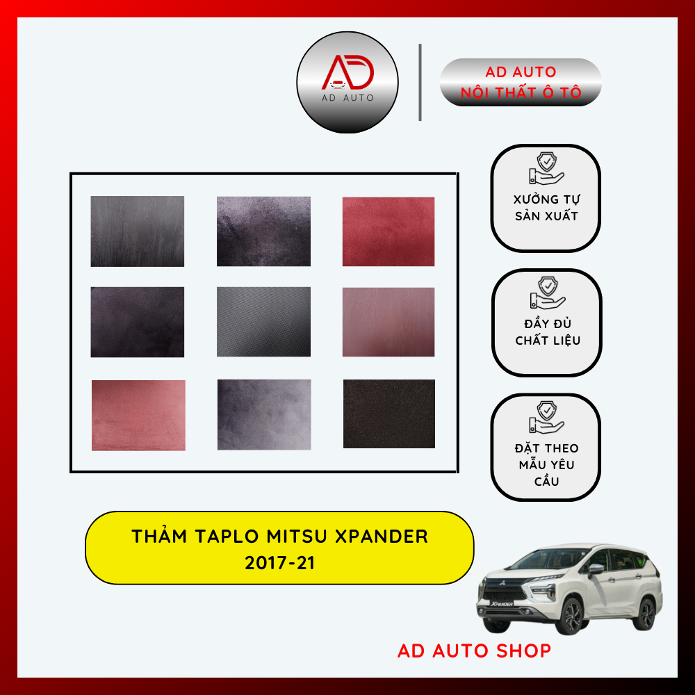 Thảm taplo MITSU XPANDER 2017-2023 taplo ô tô thảm taplo da pu, da carbon bảo vệ xe khỏi trầy xước - AD AUTO