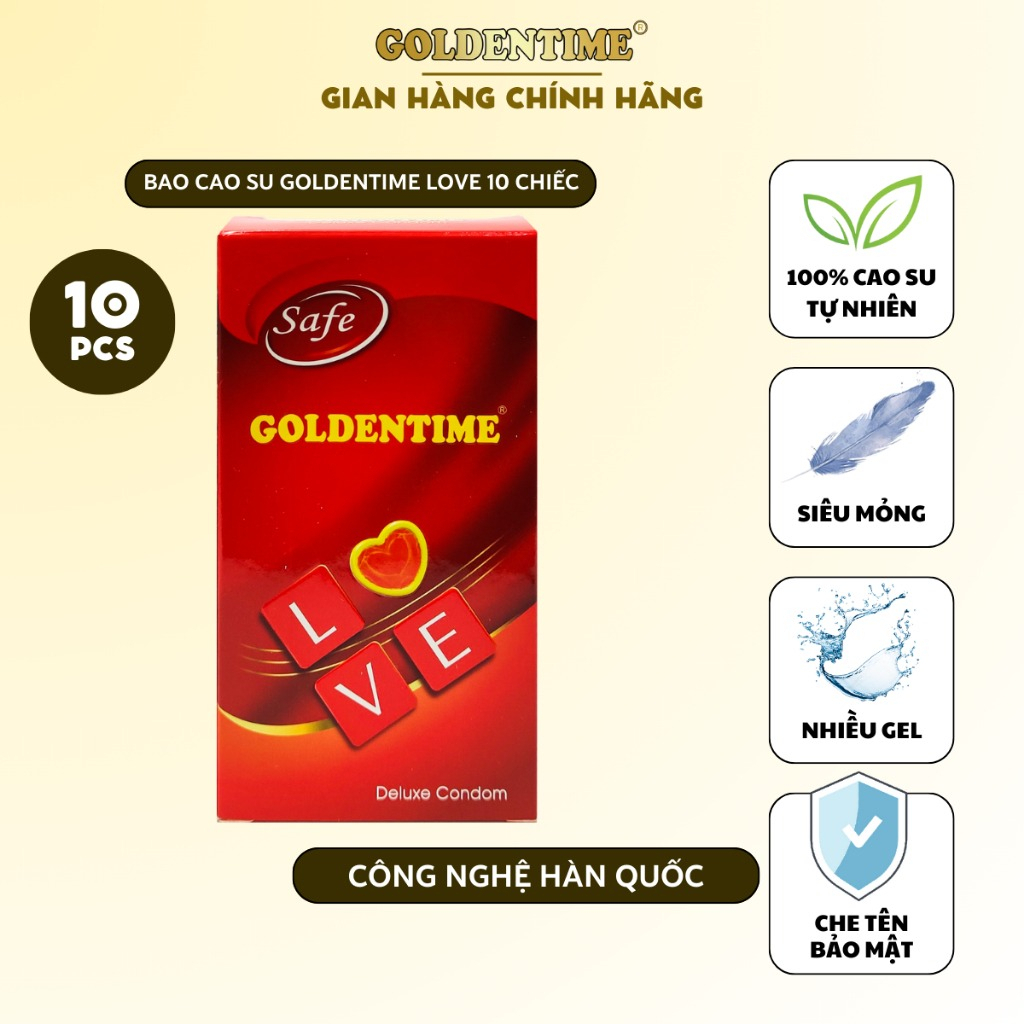 Bao cao su GOLDENTIME Full 14 loại siêu mỏng có gân gai nút thắt giúp kéo dài quan hệ