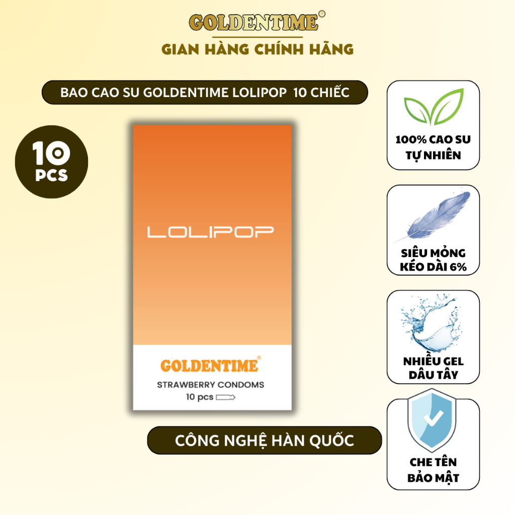 Bao cao su GOLDENTIME Full 14 loại siêu mỏng có gân gai nút thắt giúp kéo dài quan hệ