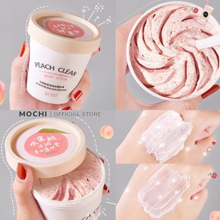 Tẩy Tế Bào Chết Body Tẩy Da Chết Toàn Thân Hương Bơ Đào Giảm Mụn Dưỡng Trắng Da Cấp Ẩm Body Scrub HEYXI MOCHI SHOP