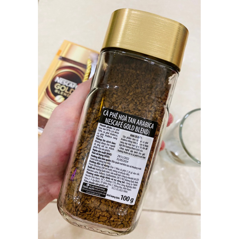 Cà Phê Arabica nguyên chất hoà tan Nescafé Gold Blend 100gram