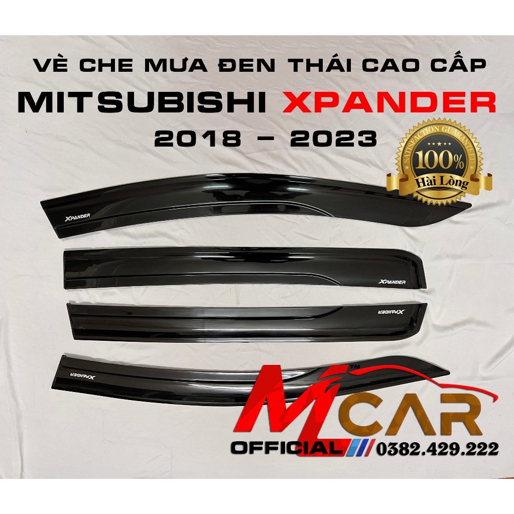 Bộ vè che mưa xe Mitsubishi #Xpander 2018 - 2023 nhựa đen thái dày dặn sáng bóng [ HÀNG CAO CẤP ]