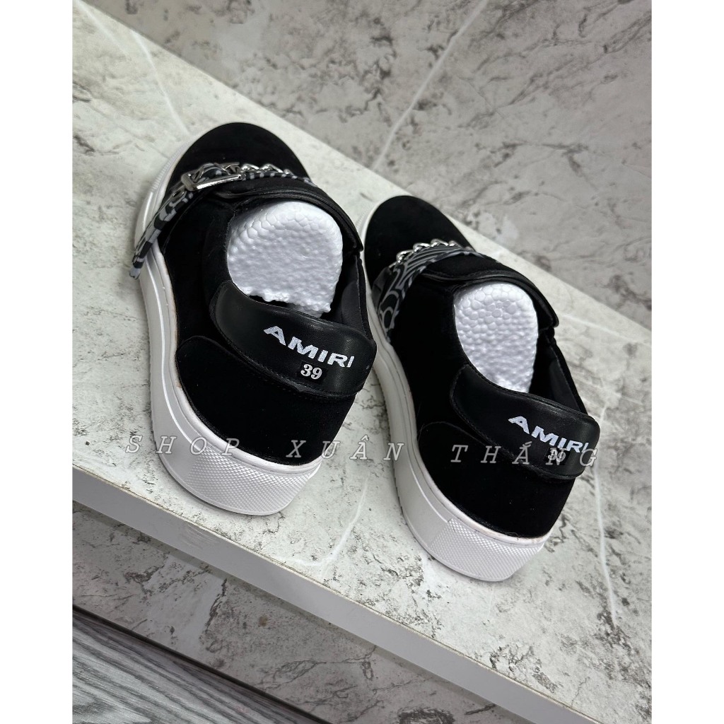 Giầy lười sục Slipon Amiri phối đai xích - quai nhung bản đẹp mới hot trend 2023