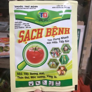 Thuốc Trừ nấm bệnh cây trồng hiệu Sạch Bệnh 30.5g, vàng lá, thán thư, đốm đen, đốm nâu, rỉ sắt, thán thư, cháy bìa lá