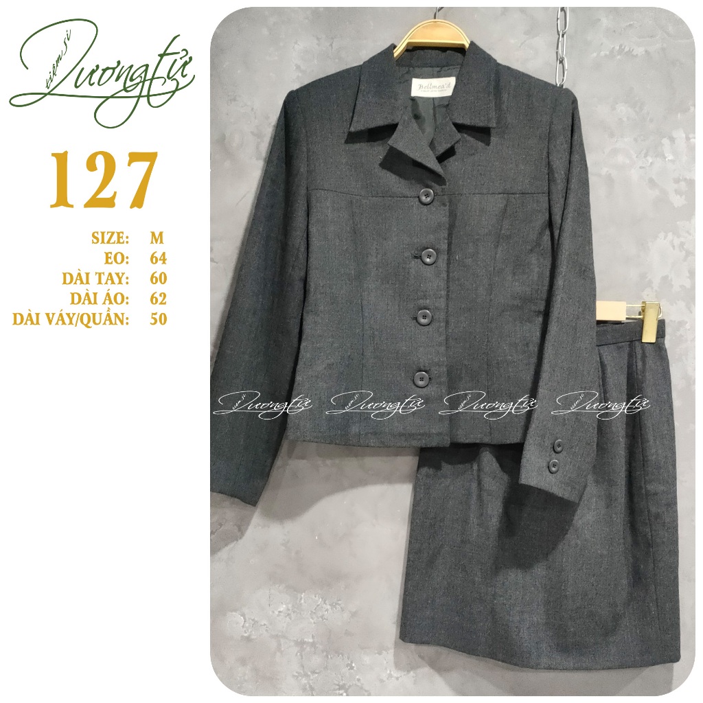 Full set áo vest/blazer + chân váy nữ 2hand
