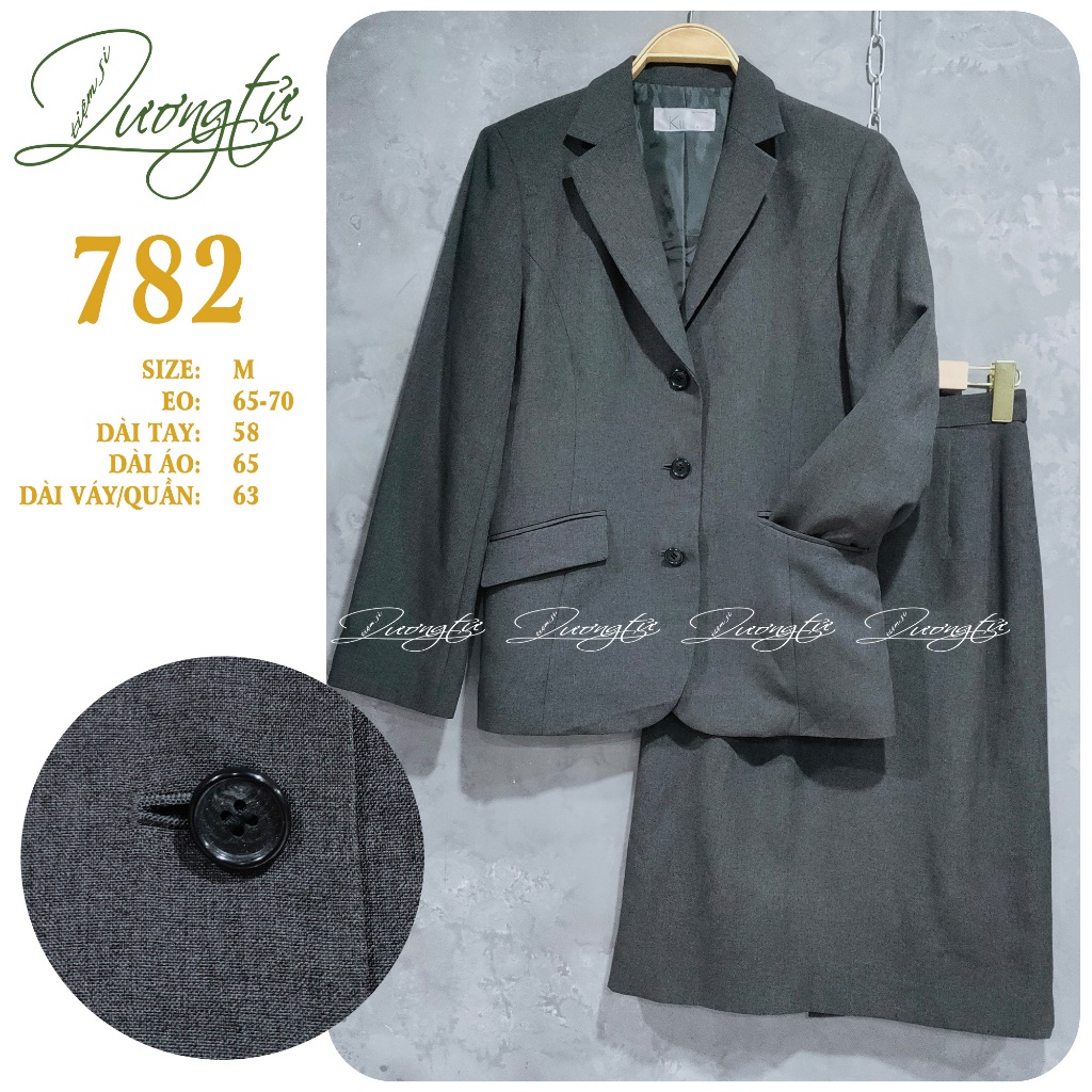 Full set áo vest/blazer + chân váy nữ 2hand