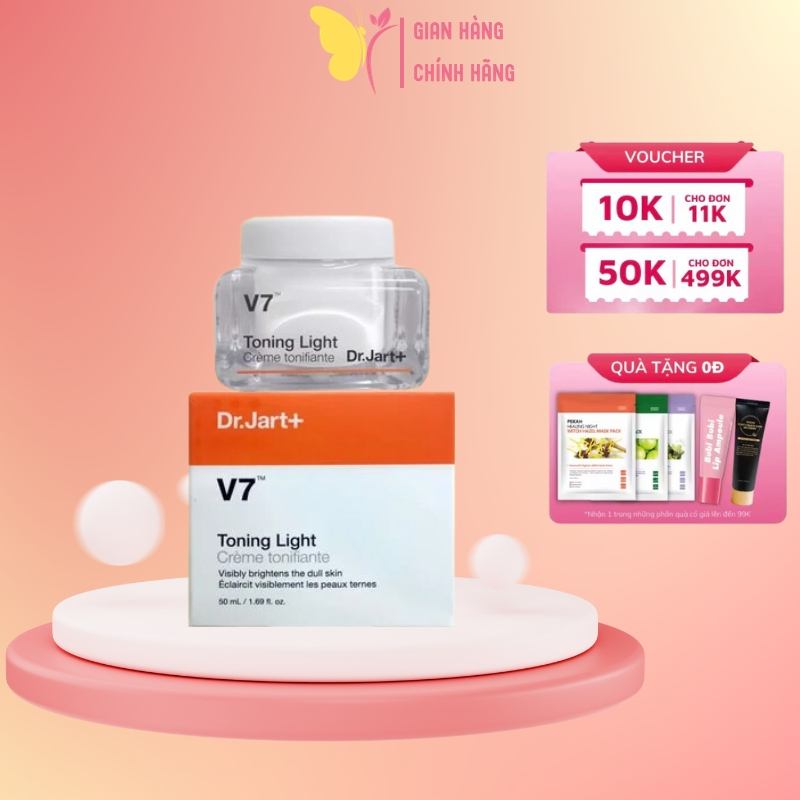 Kem dưỡng trắng da bật tone v7 toning light dr.jart+ full size 50ml chính hãng hàn quốc chính hãng