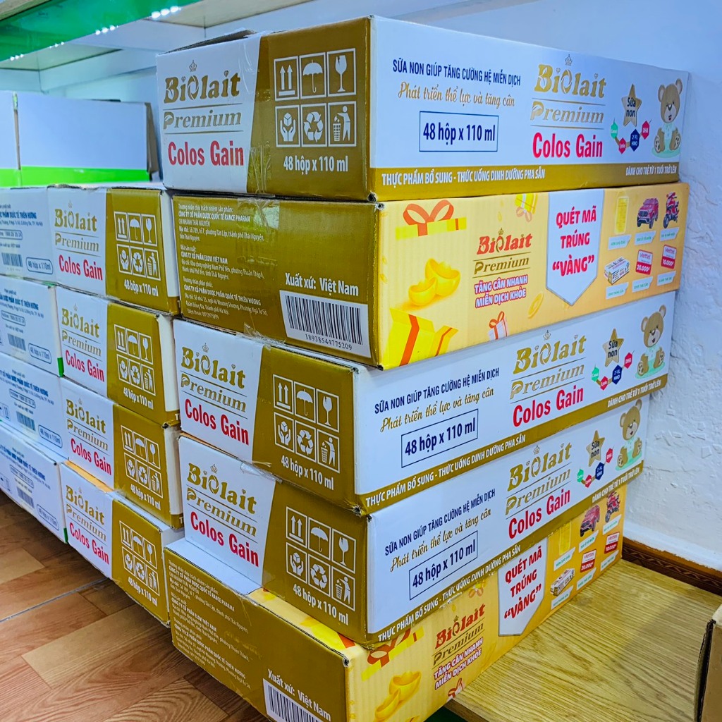 1 VỈ 4 HỘP SỮA BỘT PHA SẴN BIOLAIT COLOS GAIN 110ML PHÁT TRIỂN THỂ LỰC VÀ TĂNG CÂN