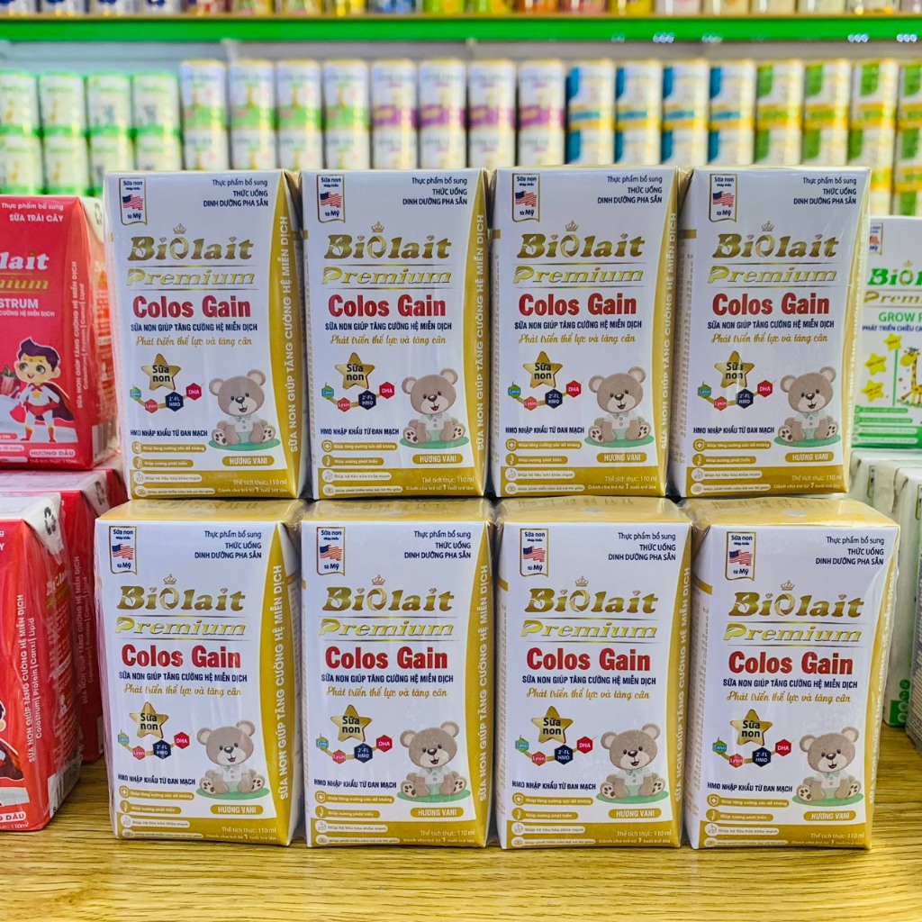 1 VỈ 4 HỘP SỮA BỘT PHA SẴN BIOLAIT COLOS GAIN 110ML PHÁT TRIỂN THỂ LỰC VÀ TĂNG CÂN