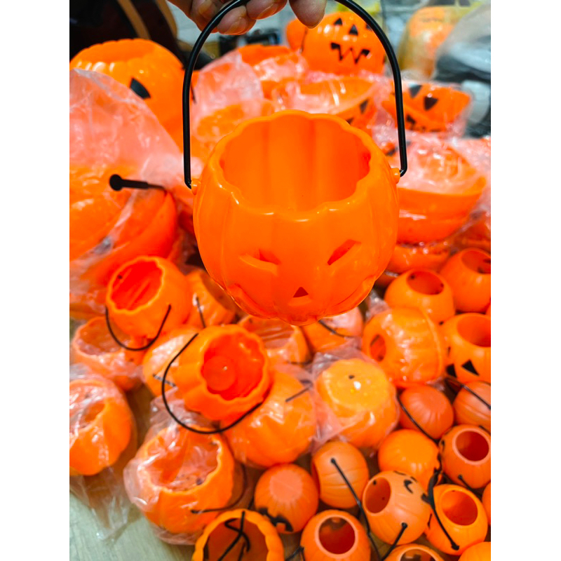 Giỏ bí ngô xách đựng kẹo chơi lễ hội halloween / giỏ xách bí ngô hoá trang HALLOWEEN