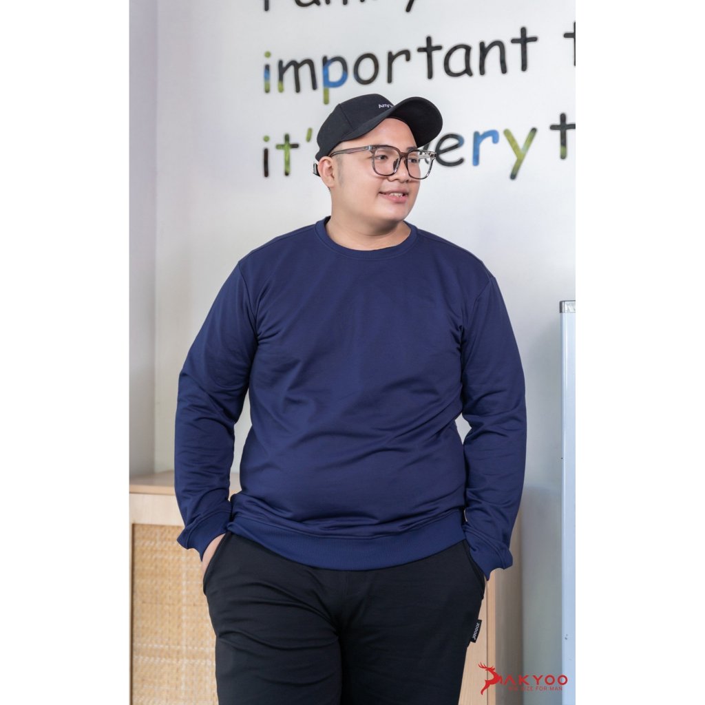 Áo Nỉ Bigsize Nam 80-140KG AKYOO Cao Cấp Không Bai Xù, Áo Nỉ Họa Tiết Nam Bigsize, Áo Nỉ Nam Bigsize - AN B1