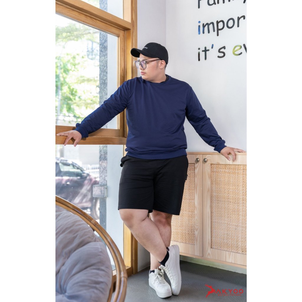 Áo Nỉ Bigsize Nam 80-140KG AKYOO Cao Cấp Không Bai Xù, Áo Nỉ Họa Tiết Nam Bigsize, Áo Nỉ Nam Bigsize - AN B1