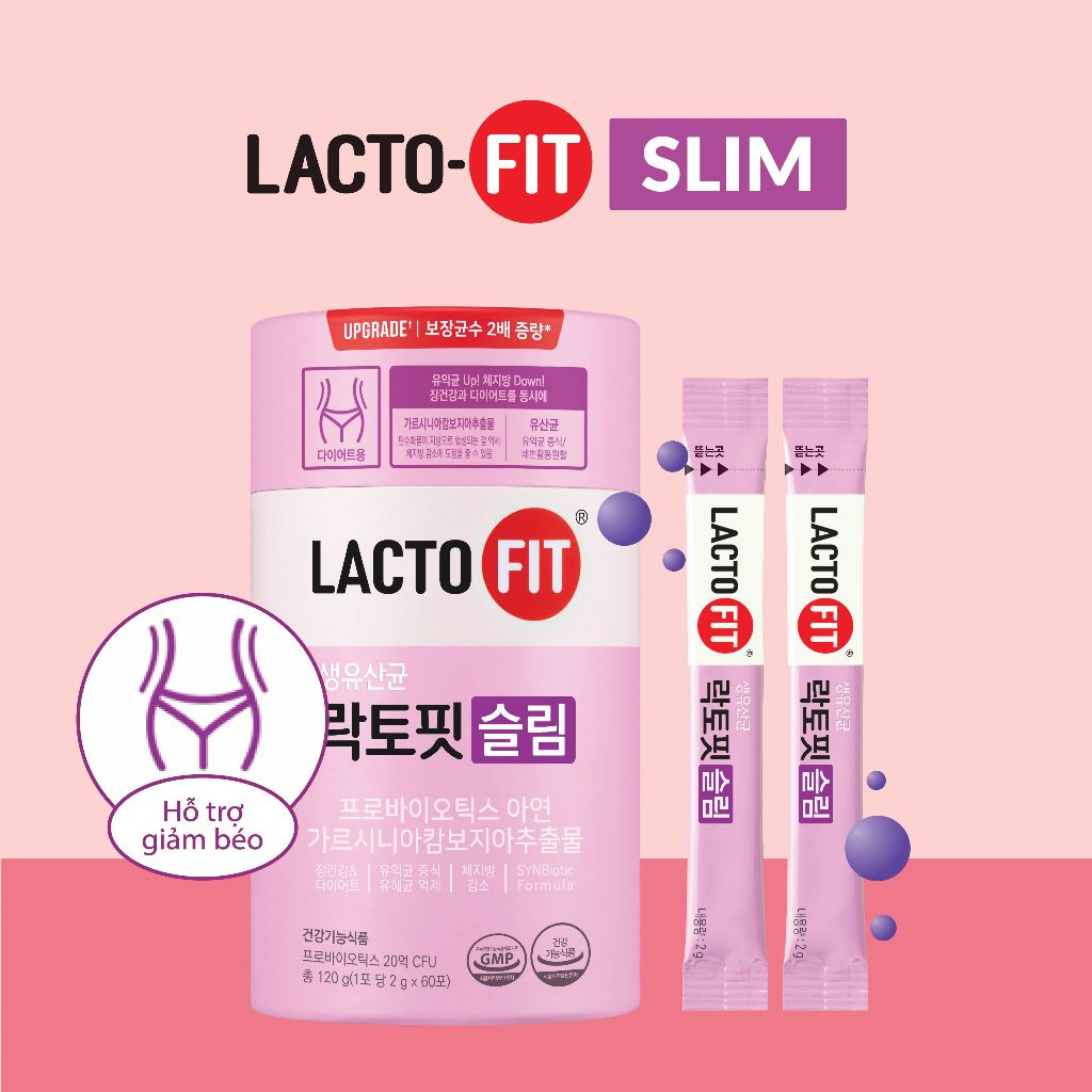 Men Vi Sinh Hàn Quốc LACTO-FIT SLIM Hỗ Trợ Tiêu Hóa,Đường Ruột Khỏe Mạnh, Giảm Mỡ, Ăn Kiêng