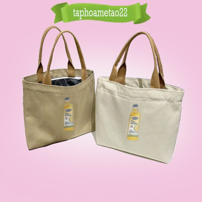 - túi xách in "DẦU ĂN 1L". "mì chính" "MẮM 750ml" cho tín đồ mê nấu nướng