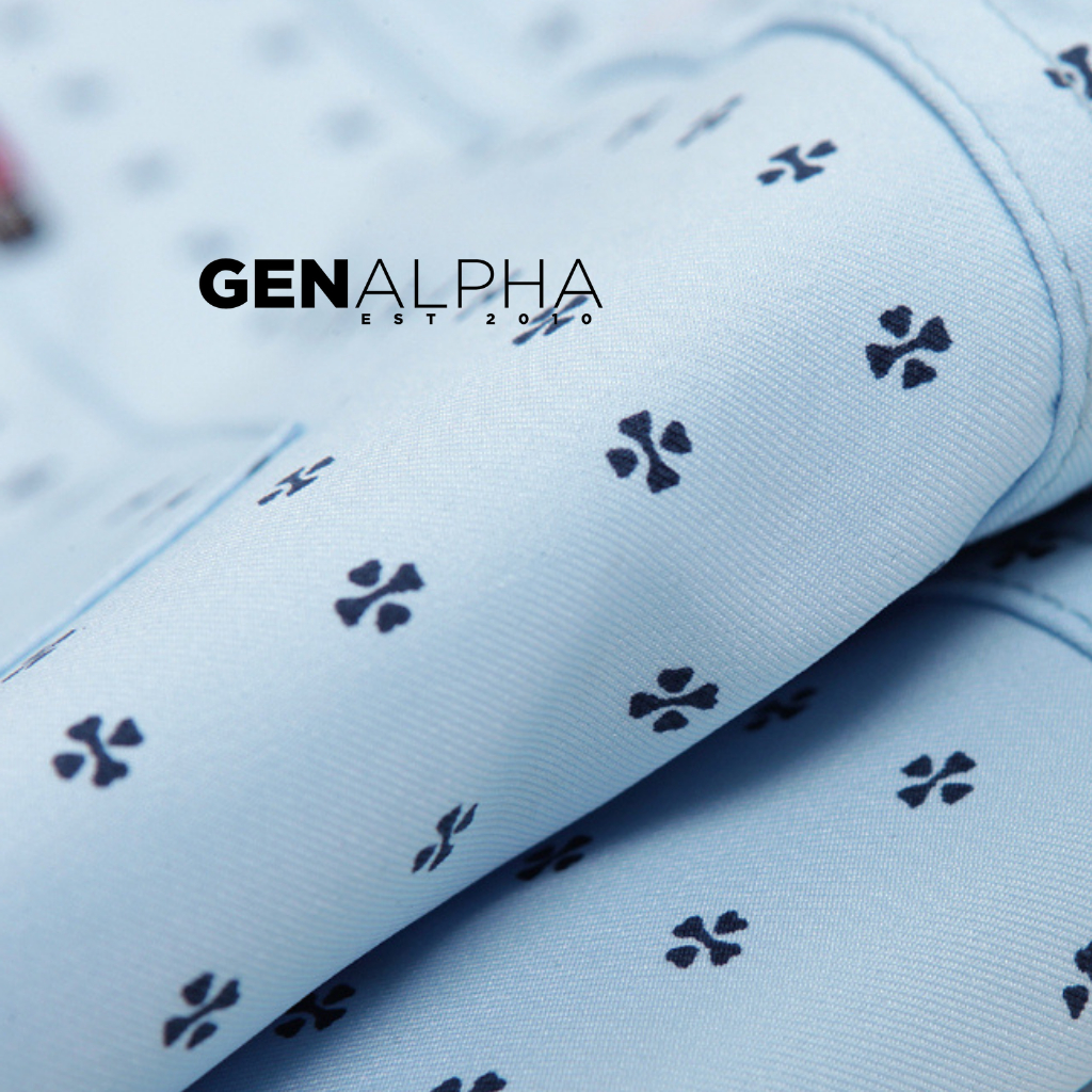 Áo sơ mi nam tay ngắn cao cấp vải lụa GENALPHA vải lụa co giãn mềm mịn form rộng classic GEN405