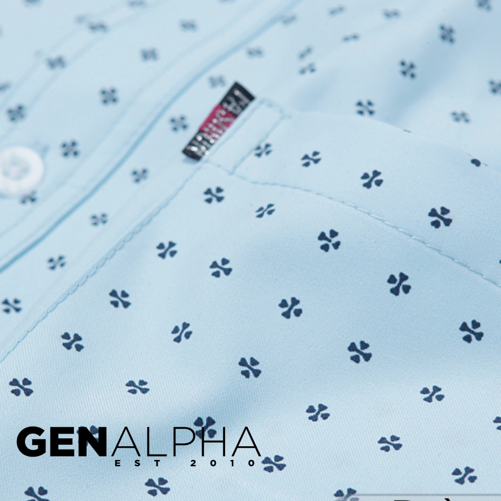 Áo sơ mi nam tay ngắn cao cấp vải lụa GENALPHA vải lụa co giãn mềm mịn form rộng classic GEN405