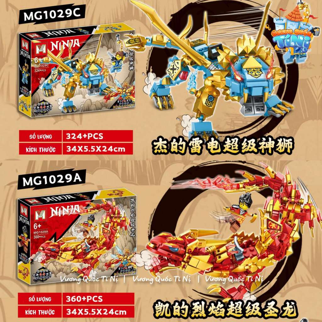 Đồ chơi ninja - Lắp ráp xếp hình 299-360 chi tiết cho bé