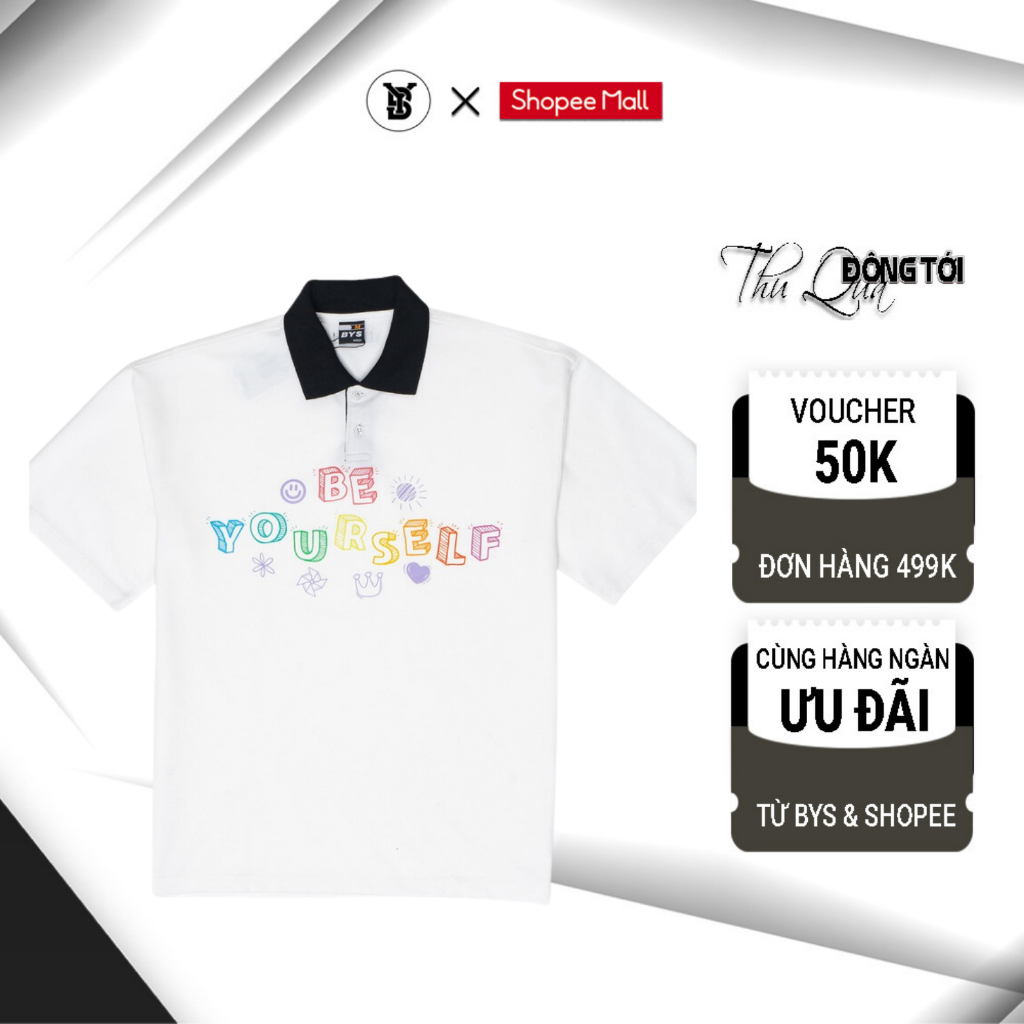 Áo thun polo cotton Local Brand BYS - BEYOURSELF COLOR