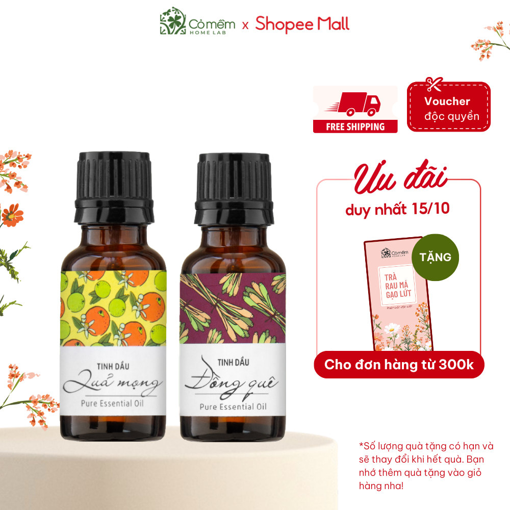 Tinh Dầu Xông Phòng Thiên Nhiên Nguyên Chất An Toàn Cỏ Mềm 20ml
