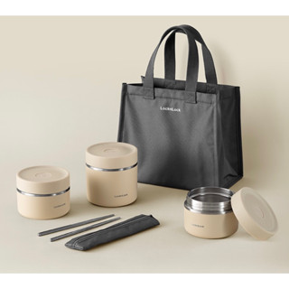 [LOCKnLOCK] BỘ HỘP CƠM GIỮ NHIỆT LUNCH BOX / 3 HỘP GIỮ NHIỆT KÈM MUỖNG , ĐŨA - LHC8052S01 / LHC8052S02