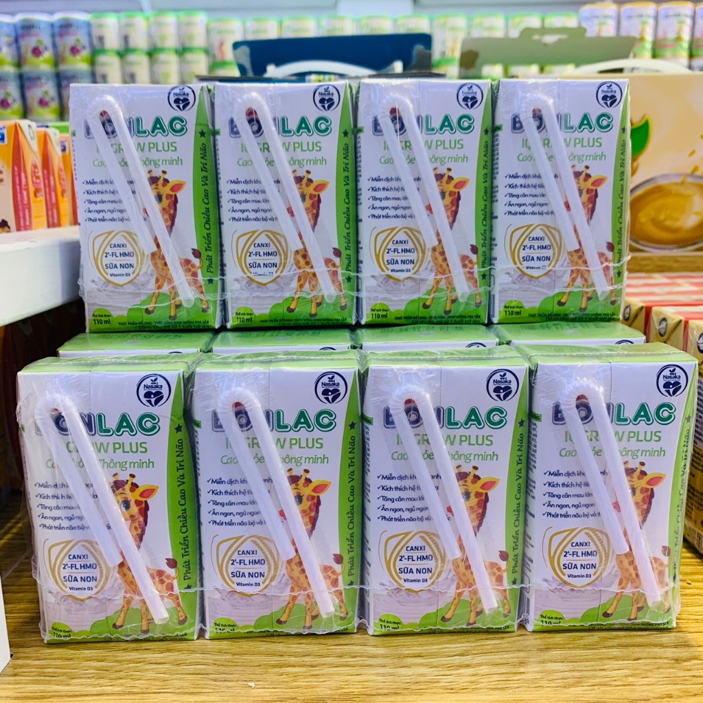 1 VỈ 4 HỘP SỮA PHA SẴN BONLAC IQ GROW PLUS 110ML CAO KHỎE -  THÔNG MINH