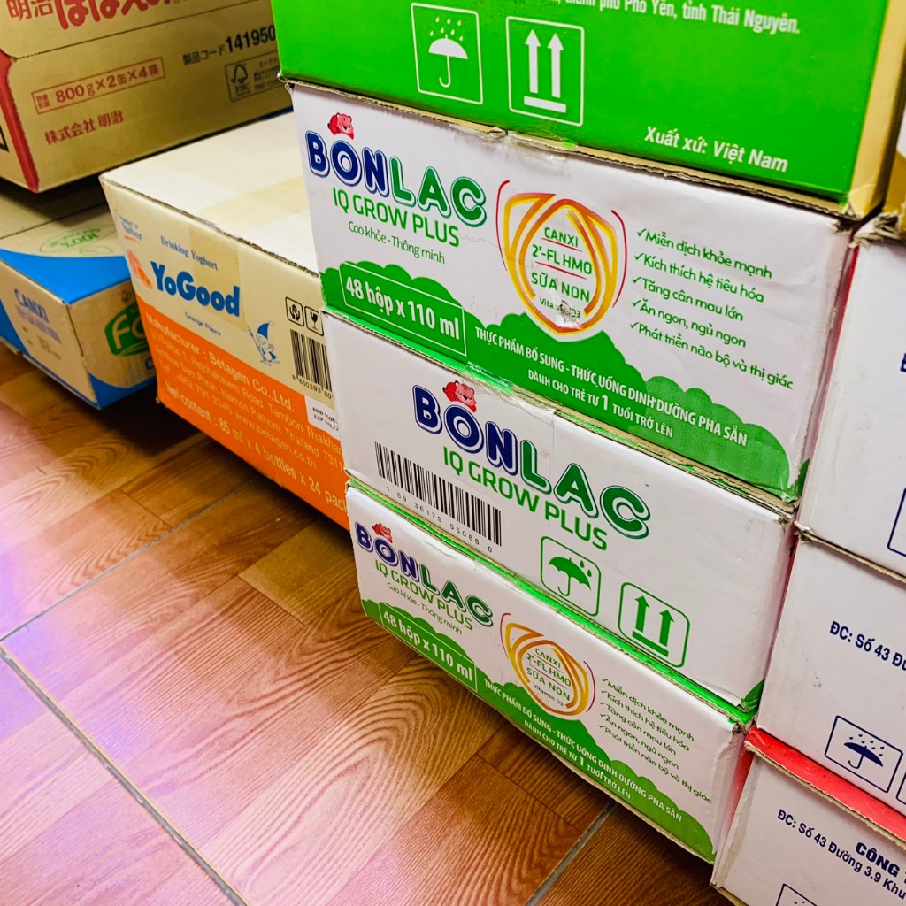 1 VỈ 4 HỘP SỮA PHA SẴN BONLAC IQ GROW PLUS 110ML CAO KHỎE -  THÔNG MINH