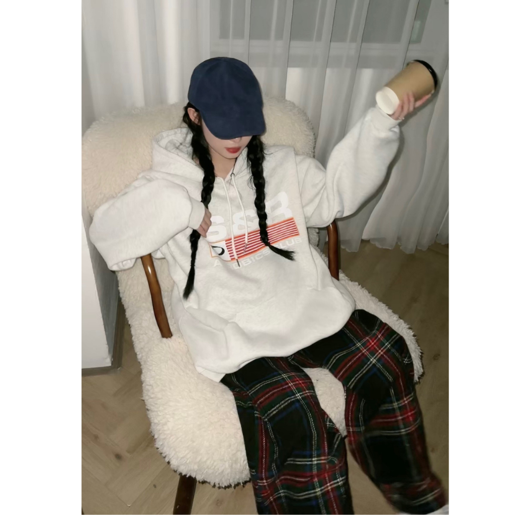 Áo hoodie in lá cờ chất nỉ bông mũ 2 lớp form rộng unisex phong cách Douyin TOSUN H01