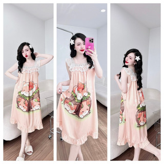 Đầm lụa latin in 5d 40-65kg vừa.