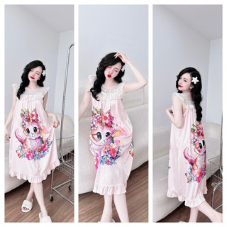 Đầm lụa latin in 5d 40-65kg vừa.