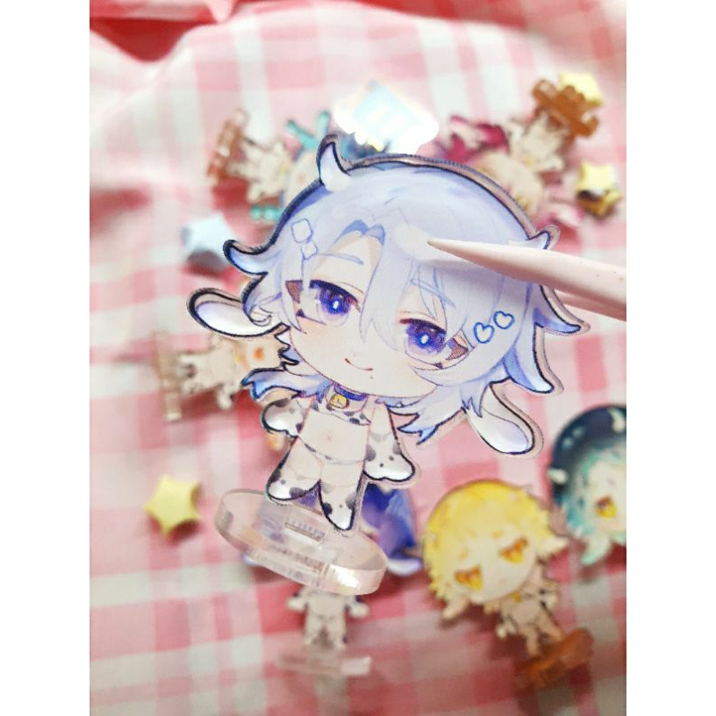 Standee Genshin Impact Bò Sữa single board 4cm bé xinh