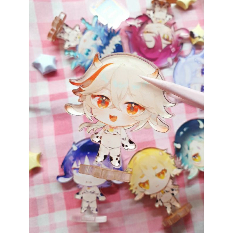 Standee Genshin Impact Bò Sữa single board 4cm bé xinh