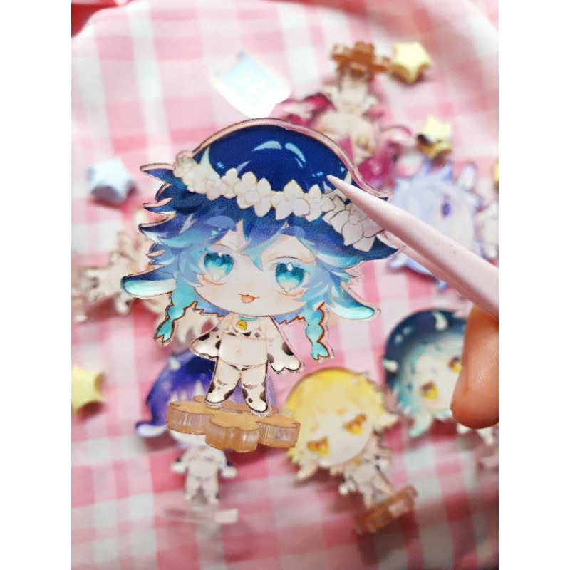 Standee Genshin Impact Bò Sữa single board 4cm bé xinh