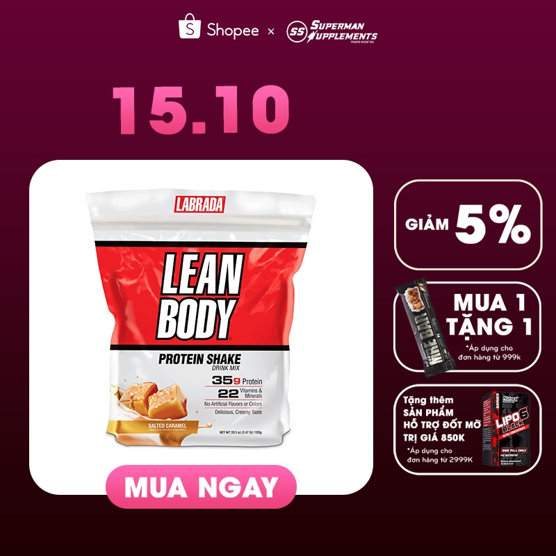 Gói Lean Body, Bữa ăn thay thế dinh dưỡng tiện lợi của Labrada dành cho