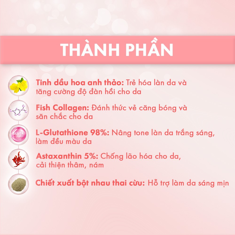 [Date 10.2024] Viên Uống Sáng Da Rosa Oribe Chiết Xuất Nhau Thai Cừu Úc Bổ Sung Collagen Giúp Da Mịn Màng Hộp 30 viên