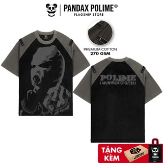 Áo thun raglan nam local brand tay lỡ Pandax polime calm down chính hãng unisex form rộng big size cotton phối màu