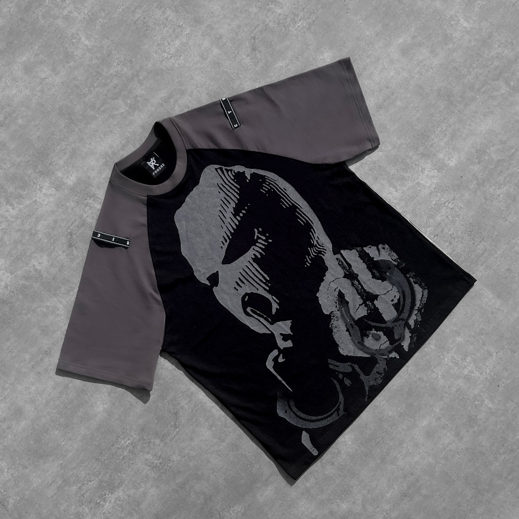 Áo thun raglan nam local brand tay lỡ Pandax polime calm down chính hãng unisex form rộng big size cotton phối màu