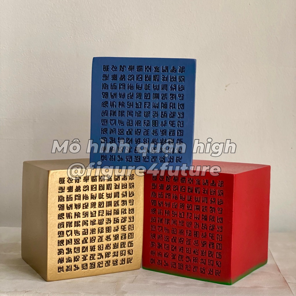 Mô hình tảng đá lịch sử Poneglygh màu xanh đỏ vàng - tảng đá OnePiece cao 12CM - mô hình one piece poneglygh