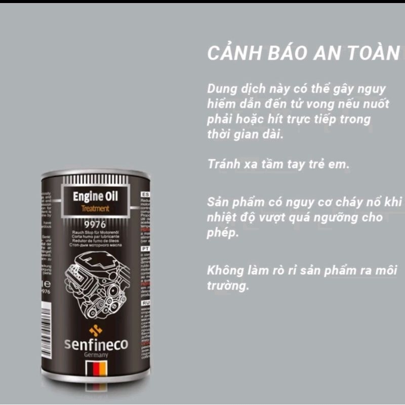 Phụ Gia Ổn Định Nhớt Senfineco 9976 – 300ML Engine Oil Treatment – Hàng Chính Hãng