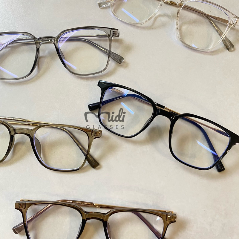 Kính vuông form basic unisex càng kim loại bọc nhựa (7133)