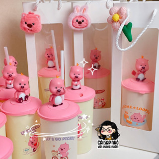 ( SẴN HÀNG ) Ly nhựa ly nước họa tiết Loopy dễ thương