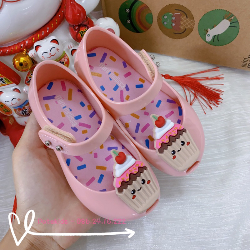 Giầy nhựa thơm melissa nơ mèo cho bé gái dễ thương từ 1-8 tuổi it